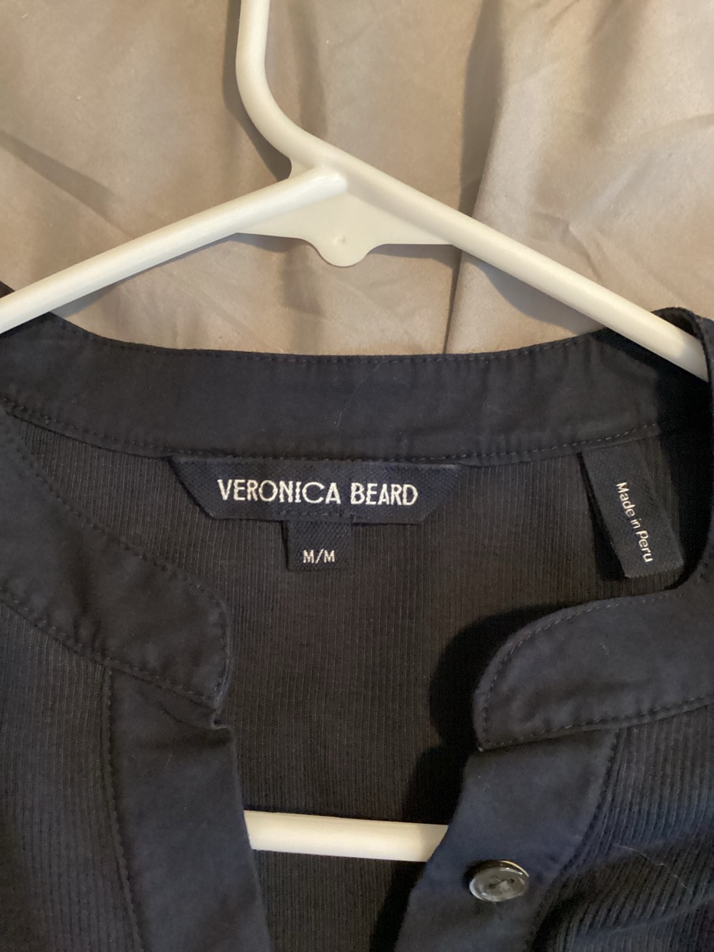 Veronica Beard navy Coralee puffed sleeve top - Picture 7 of 8